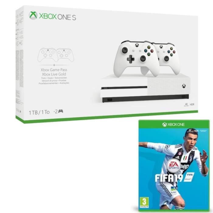 Xbox One S 1 To 2 manettes + Fifa 19