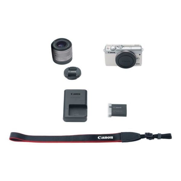 CANON Appareil photo numérique EOS M100 - Sans miroir - 24.2 MP APS-C 1080p - Bluetooth - Blanc