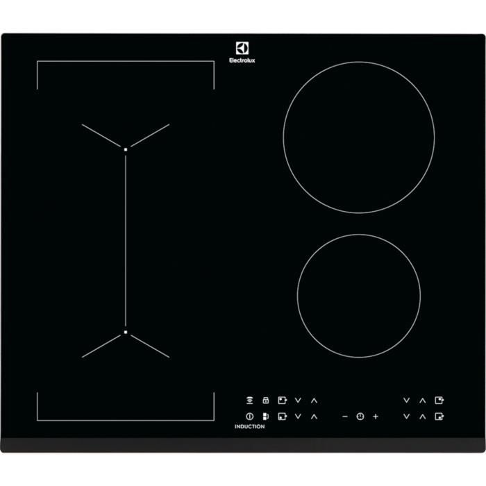 ELECTROLUX LIV6343 Plaque de cuisson - 4 foyers - 7350W - Revêtement verre - Noir