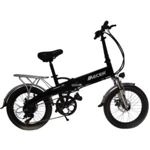 MECER Vélo pliant 20’ électrique – Cadre alu - Autonomie 55km – 7 vitesses shimano – Assemblé en France - Noir
